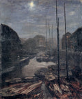 {{ product_title }} Fine Art Print | {{ product_vendor }} Jakero77 Adolph von Menzel - Friedrichsgracht by Moonlight (1847) - 17" x 22" Art Print Art Print  Jakero77