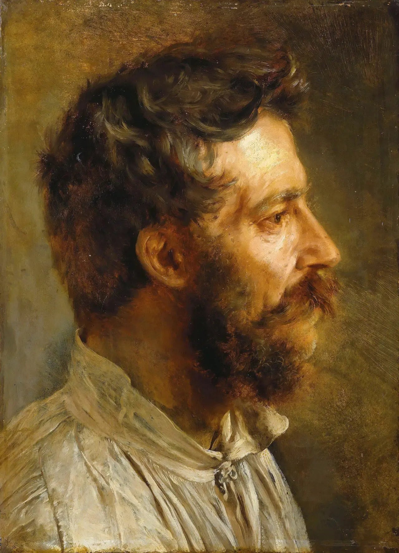 {{ product_title }} Fine Art Print | {{ product_vendor }} Jakero77 Adolph von Menzel - Head of Bearded Man in Profile (1844) - 17"x22" Fine Art Print Art Print  Jakero77
