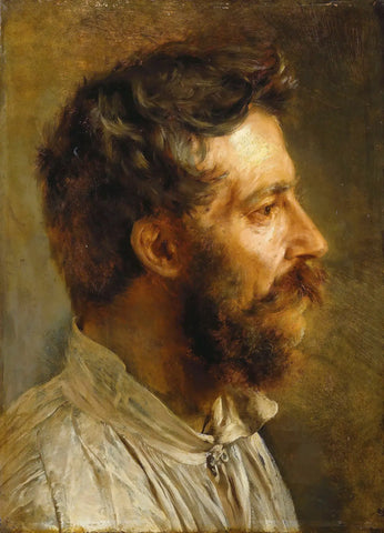 {{ product_title }} Fine Art Print | {{ product_vendor }} Jakero77 Adolph von Menzel - Head of Bearded Man in Profile (1844) - 17"x22" Fine Art Print Art Print  Jakero77