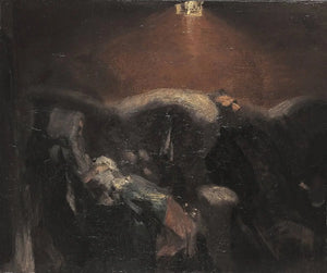 {{ product_title }} Fine Art Print | {{ product_vendor }} Jakero77 Adolph von Menzel -  Im Eisenbahncoupé (circa 1848) - 17" x 22" Fine Art Print Art Print  Jakero77