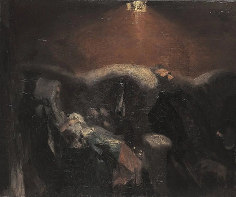 {{ product_title }} Fine Art Print | {{ product_vendor }} Jakero77 Adolph von Menzel -  Im Eisenbahncoupé (circa 1848) - 17" x 22" Fine Art Print Art Print  Jakero77