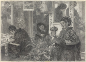 {{ product_title }} Fine Art Print | {{ product_vendor }} Jakero77 Adolph von Menzel - Japanese Artist at Work (1886) Signed - 17"x22" Fine Art Print Art Print  Jakero77