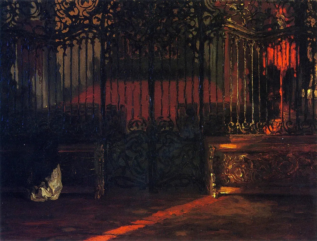 {{ product_title }} Fine Art Print | {{ product_vendor }} Jakero77 Adolph von Menzel - Kircheninneres (circa 1852-55) Bavarian Gates - 17" x 22" Fine Art Print Art Print  Jakero77