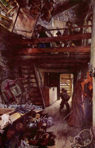 {{ product_title }} Fine Art Print | {{ product_vendor }} Jakero77 Adolph von Menzel - Kitchen in Hofgastein (1873) Signed - 17" x 22" Fine Art Print Art Print  Jakero77