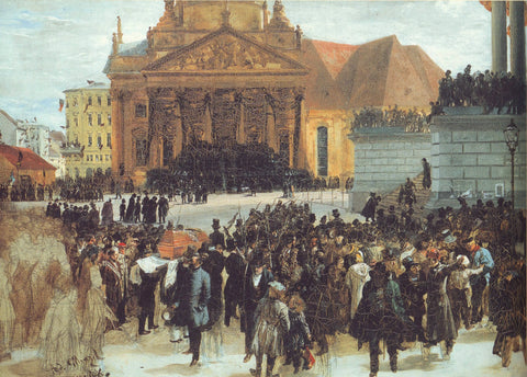 {{ product_title }} Fine Art Print | {{ product_vendor }} Jakero77 Adolph von Menzel - Laying out the March Dead (1848) Signed - 17" x 22" Art Print Art Print  Jakero77