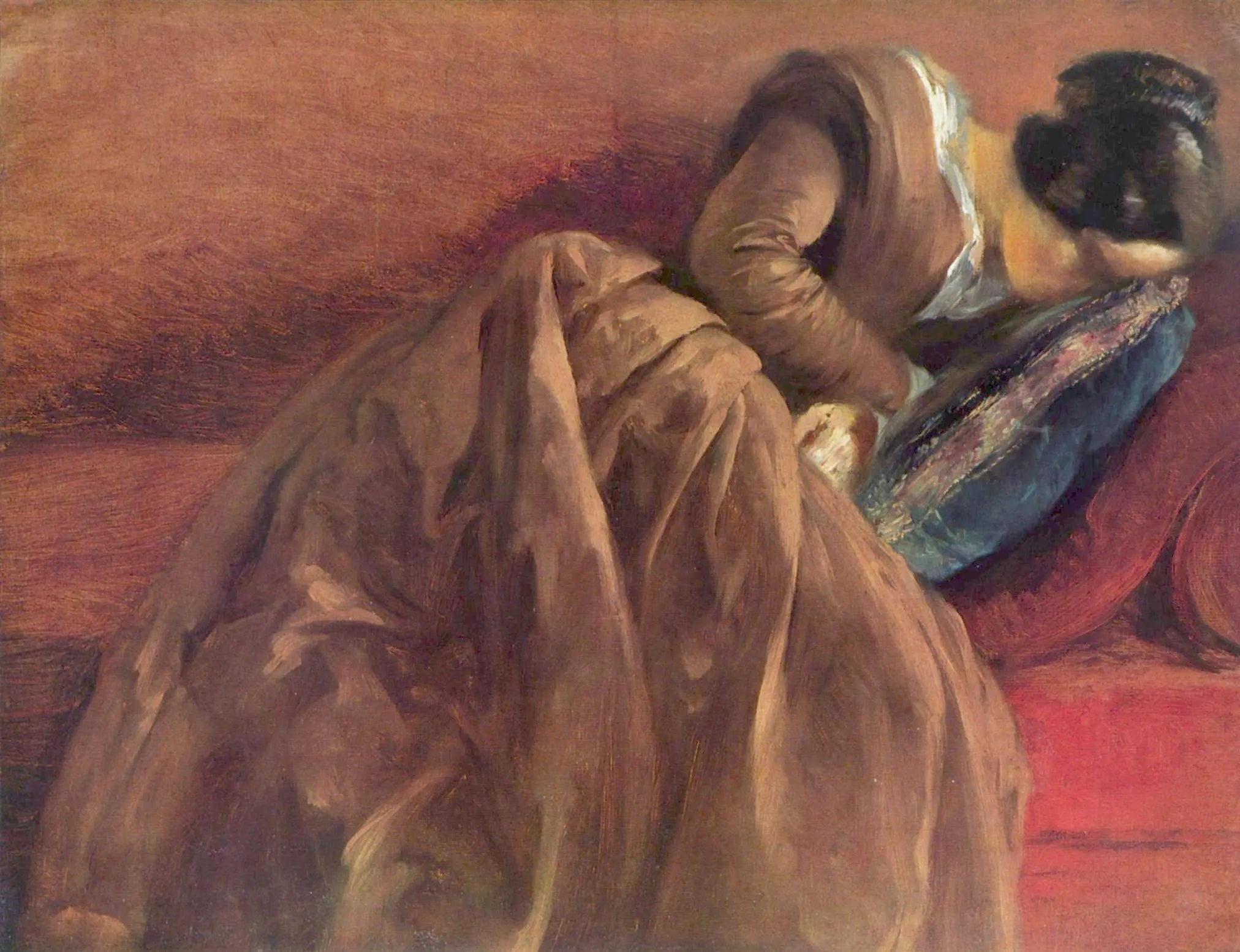 {{ product_title }} Fine Art Print | {{ product_vendor }} Jakero77 Adolph von Menzel - Menzel's Sister Emilie Sleeping (1848) - 17"x22" Fine Art Print Art Print  Jakero77