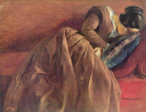 {{ product_title }} Fine Art Print | {{ product_vendor }} Jakero77 Adolph von Menzel - Menzel's Sister Emilie Sleeping (1848) - 17"x22" Fine Art Print Art Print  Jakero77