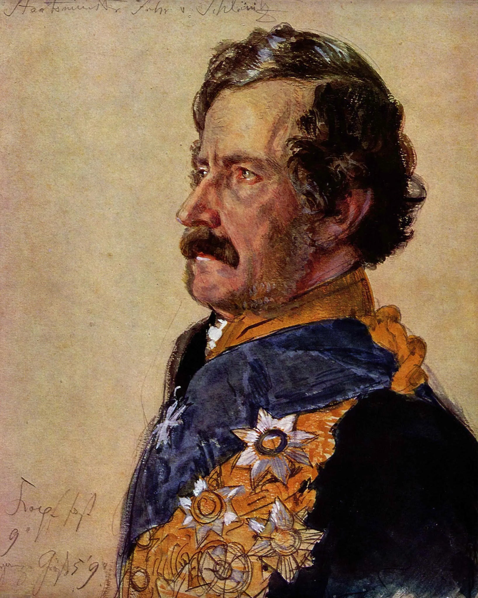 {{ product_title }} Fine Art Print | {{ product_vendor }} Jakero77 Adolph von Menzel - Minister of State Freiherr von Schleinitz (1865) - 17"x22" Print Art Print  Jakero77