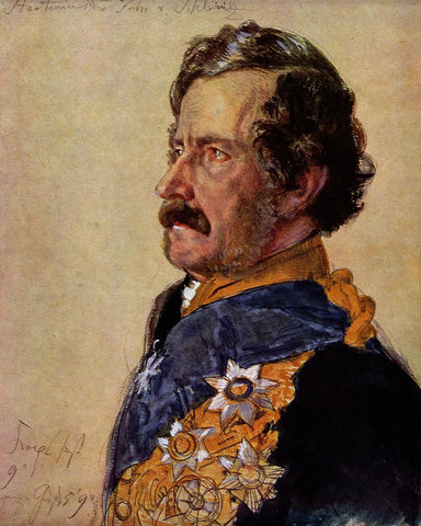 {{ product_title }} Fine Art Print | {{ product_vendor }} Jakero77 Adolph von Menzel - Minister of State Freiherr von Schleinitz (1865) - 17"x22" Print Art Print  Jakero77