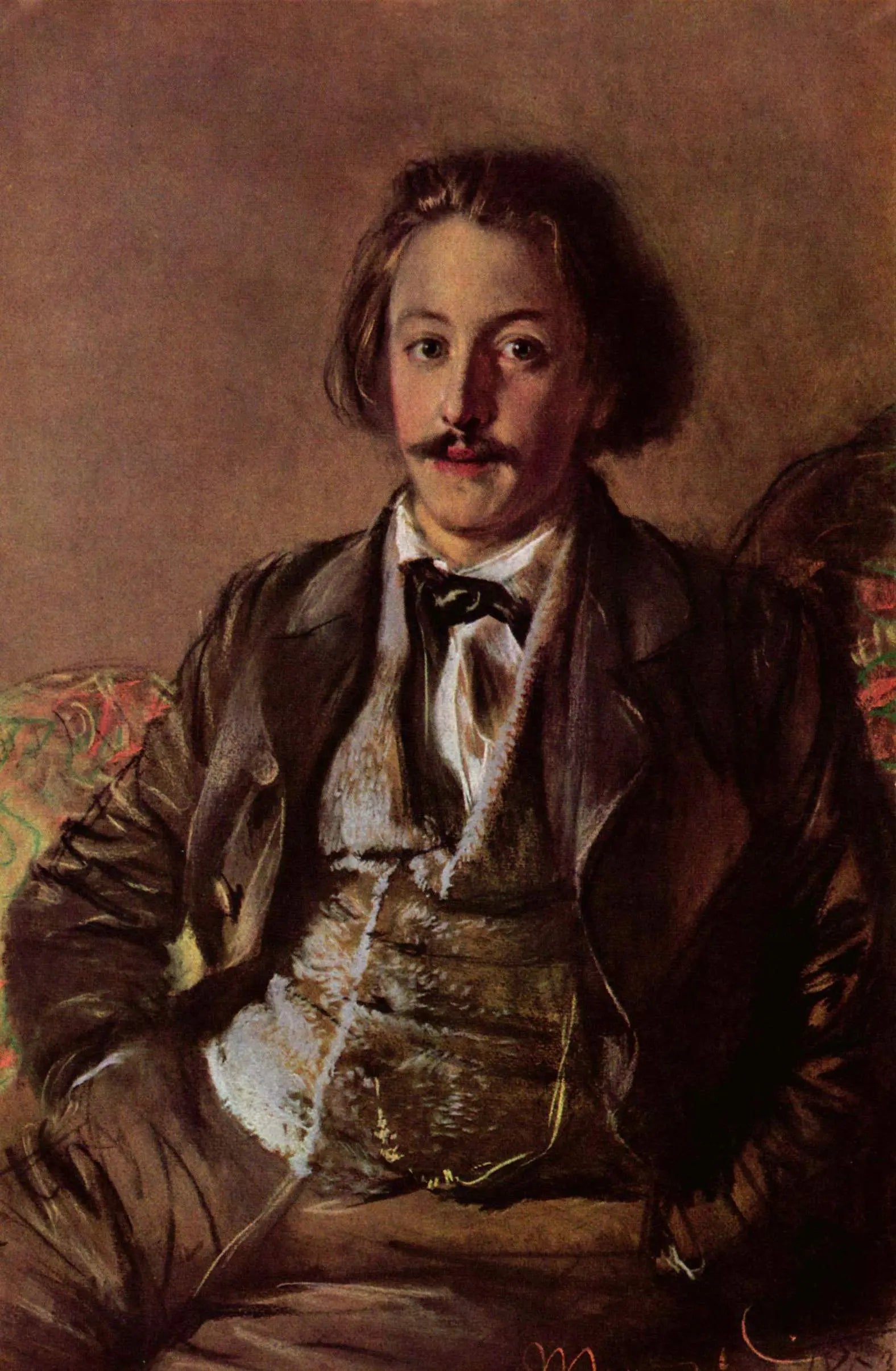{{ product_title }} Fine Art Print | {{ product_vendor }} Jakero77 Adolph von Menzel - Portrait Paul Johann Ludwig von Heyse (1853) - 17" x 22" Print Art Print  Jakero77