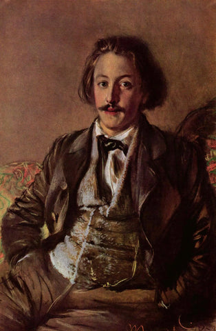 {{ product_title }} Fine Art Print | {{ product_vendor }} Jakero77 Adolph von Menzel - Portrait Paul Johann Ludwig von Heyse (1853) - 17" x 22" Print Art Print  Jakero77