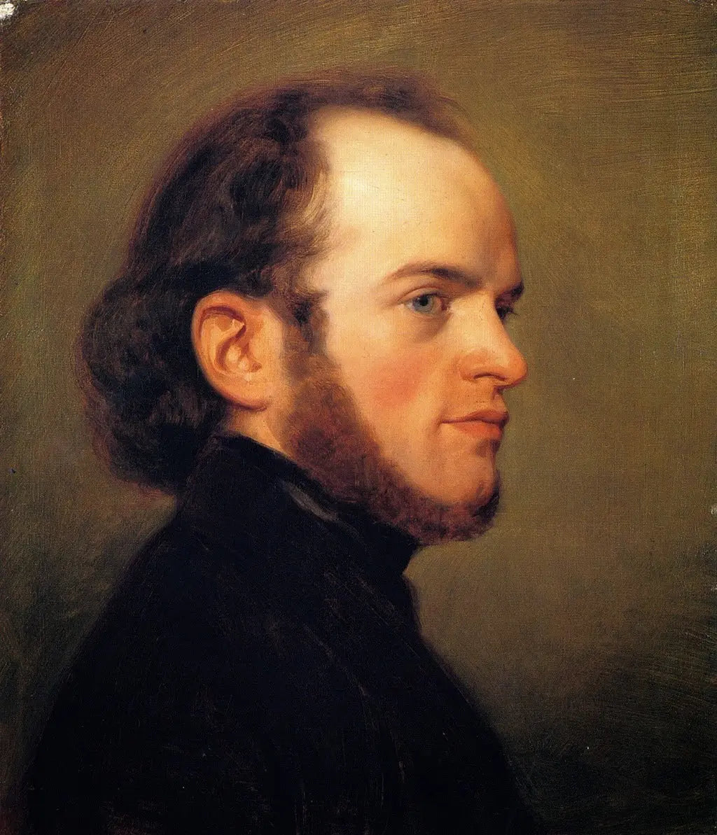 {{ product_title }} Fine Art Print | {{ product_vendor }} Jakero77 Adolph von Menzel - Portrait of Artist Young (1839) - 17" x 22" Fine Art Print Art Print  Jakero77