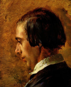 {{ product_title }} Fine Art Print | {{ product_vendor }} Jakero77 Adolph von Menzel - Portrait of Menzel's Brother Richard (1846) Signed - 17" x 22" Fine Art Print Art Print  Jakero77
