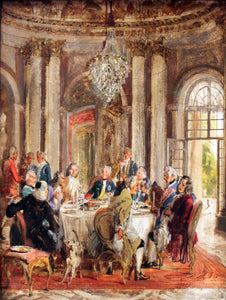 {{ product_title }} Fine Art Print | {{ product_vendor }} Jakero77 Adolph von Menzel - Round Table of Frederic the Great at Sanssouci (Sketch) (1848) - 17" x 22" Fine Art Print Art Print  Jakero77