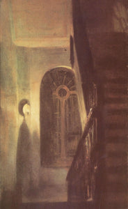 {{ product_title }} Fine Art Print | {{ product_vendor }} Jakero77 Adolph von Menzel - Stairway with Night Lighting (1848) - 17" x 22" Fine Art Print Art Print  Jakero77