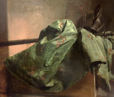 {{ product_title }} Fine Art Print | {{ product_vendor }} Jakero77 Adolph von Menzel - Still-Life with Silk Drapery and Helmet (1853) - 17"x22" Fine Art Print Art Print  Jakero77