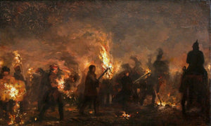 {{ product_title }} Fine Art Print | {{ product_vendor }} Jakero77 Adolph von Menzel - Studentenfackelzug (1859) Signed - 17" x 22" Fine Art Print Art Print  Jakero77