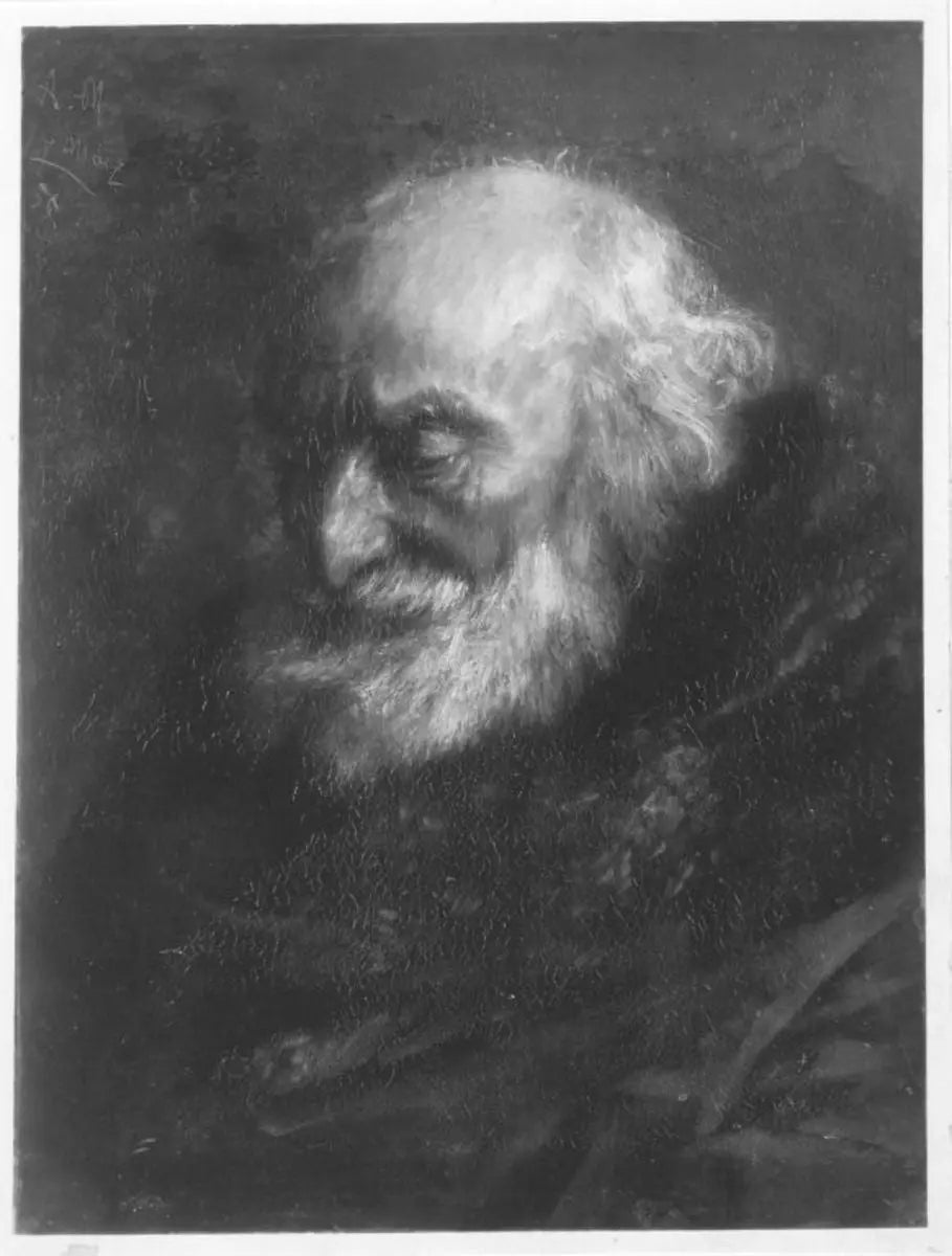 {{ product_title }} Fine Art Print | {{ product_vendor }} Jakero77 Adolph von Menzel - Studienkopf eines alten Juden (1855) -17" x 22" Fine Art Print Art Print  Jakero77