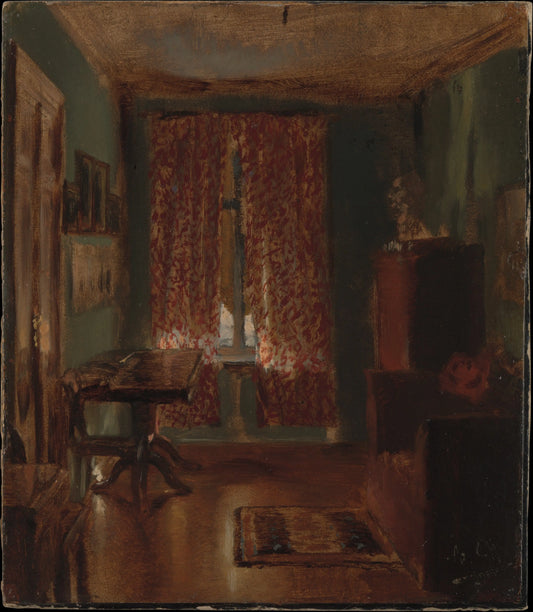 {{ product_title }} Fine Art Print | {{ product_vendor }} Jakero77 Adolph von Menzel - The Artist's Sitting Room in Ritterstrasse (1851) - 17" x 22" Fine Art Print Art Print  Jakero77