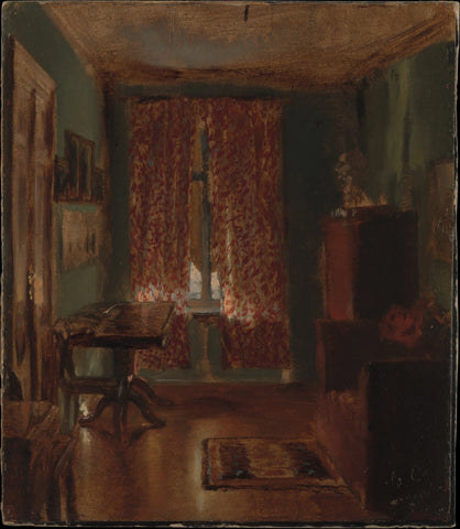 {{ product_title }} Fine Art Print | {{ product_vendor }} Jakero77 Adolph von Menzel - The Artist's Sitting Room in Ritterstrasse (1851) - 17" x 22" Fine Art Print Art Print  Jakero77