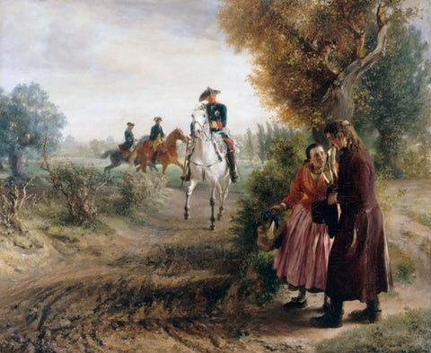 {{ product_title }} Fine Art Print | {{ product_vendor }} Jakero77 Adolph von Menzel - The Petition Die Bittschrift (1849) Signed - 17" x 22" Fine Art Print Art Print  Jakero77
