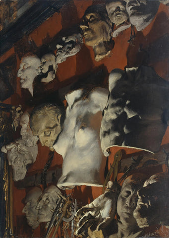 {{ product_title }} Fine Art Print | {{ product_vendor }} Jakero77 Adolph von Menzel - The Studio Wall (1872) Signed - 17" x 22" Creepy Art Print Art Print  Jakero77