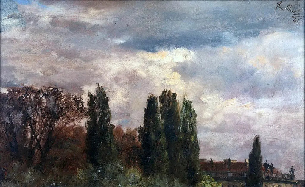 {{ product_title }} Fine Art Print | {{ product_vendor }} Jakero77 Adolph von Menzel - View of Prince Albrecht Park (1846) Signed - 17"x22" Art Print Art Print  Jakero77