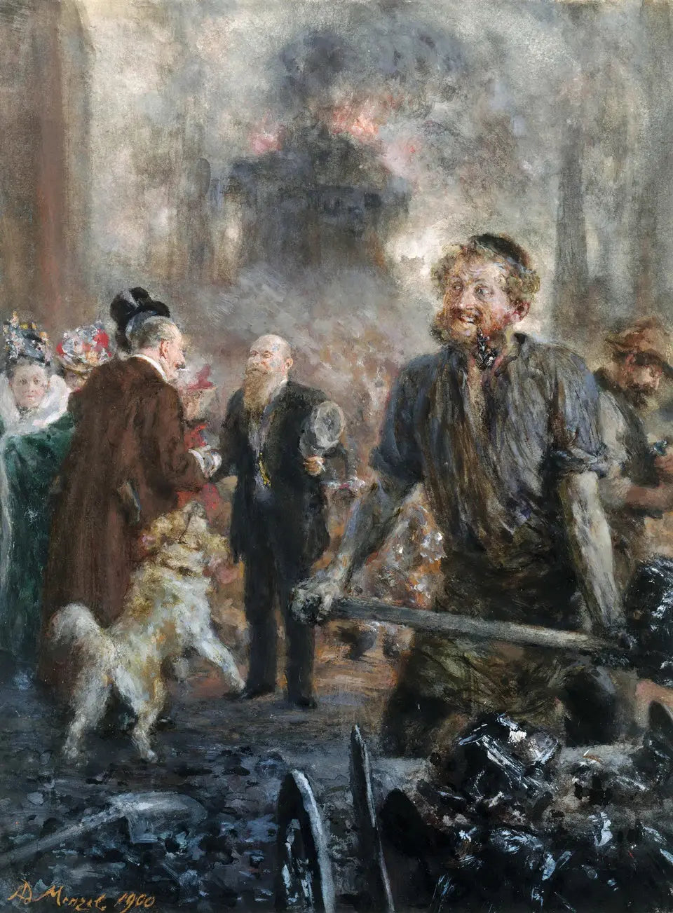 {{ product_title }} Fine Art Print | {{ product_vendor }} Jakero77 Adolph von Menzel - Visiting an Iron Rolling Mill (1872) Signed - 17"x22" Art Print Art Print  Jakero77