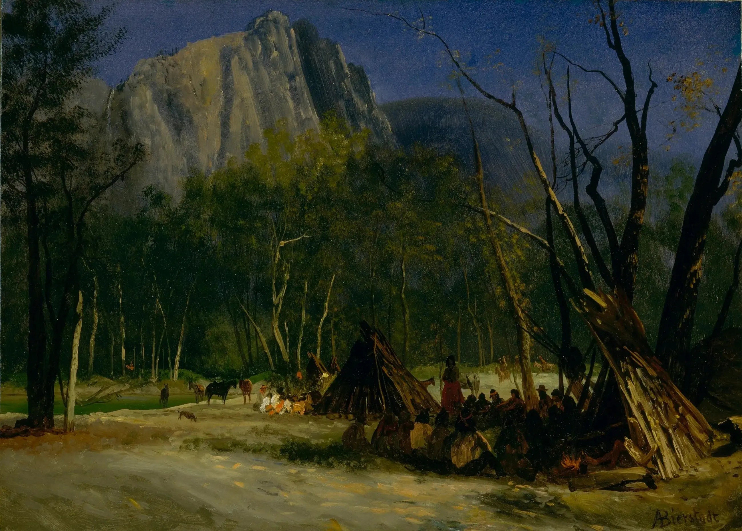{{ product_title }} Fine Art Print | {{ product_vendor }} Jakero77 Albert Bierstadt - Indians in Council, California (1872) - 17"x22" Fine Art Print Art Print  Jakero77