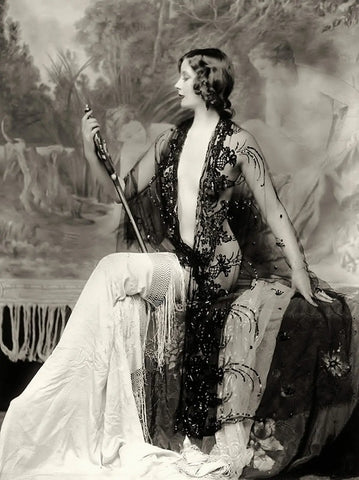 {{ product_title }} Fine Art Print | {{ product_vendor }} Jakero77 Alfred Cheney Johnston - 1920s Boudoir Photo Nude Sheer - 17"x22" Fine Art Print Art Print  Jakero77