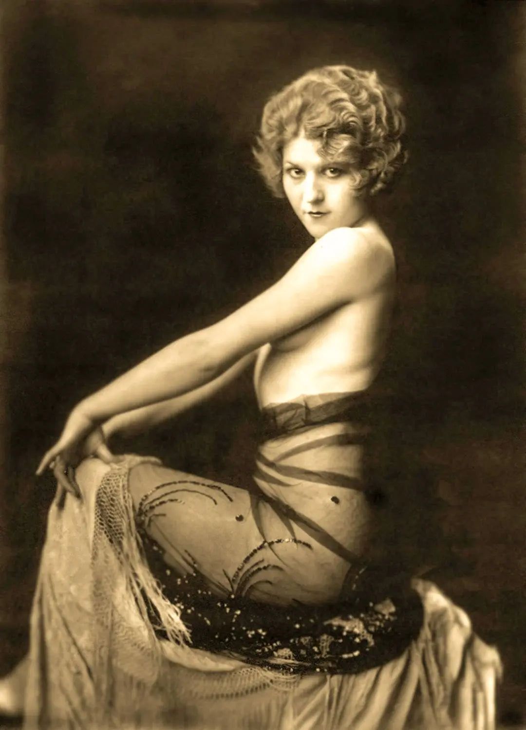 {{ product_title }} Fine Art Print | {{ product_vendor }} Jakero77 Alfred Cheney Johnston - 1920s Ziegfeld Pin up Girl Topless - 17"x22" Art Print Art Print  Jakero77