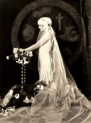 {{ product_title }} Fine Art Print | {{ product_vendor }} Jakero77 Alfred Cheney Johnston - Billie Dove Bride Kneeling (1920) - 17" x 22" Art Print Art Print  Jakero77