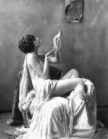 {{ product_title }} Fine Art Print | {{ product_vendor }} Jakero77 Alfred Cheney Johnston - Billie Dove Pearls Risque Ziegfeld 1920s - 17"x22" Print Art Print  Jakero77