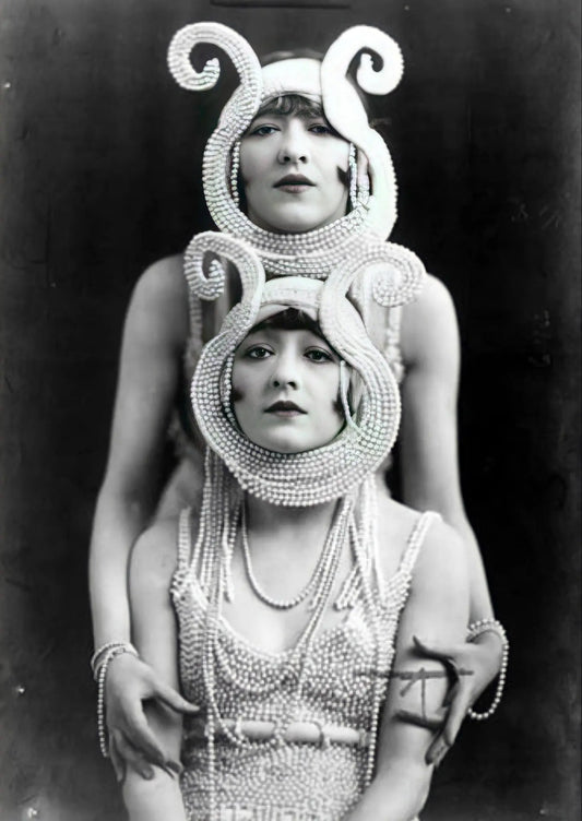 {{ product_title }} Fine Art Print | {{ product_vendor }} Jakero77 Alfred Cheney Johnston - Dolly Sisters Ziegfeld Artsy - 17" x 22" Fine Art Print Art Print  Jakero77