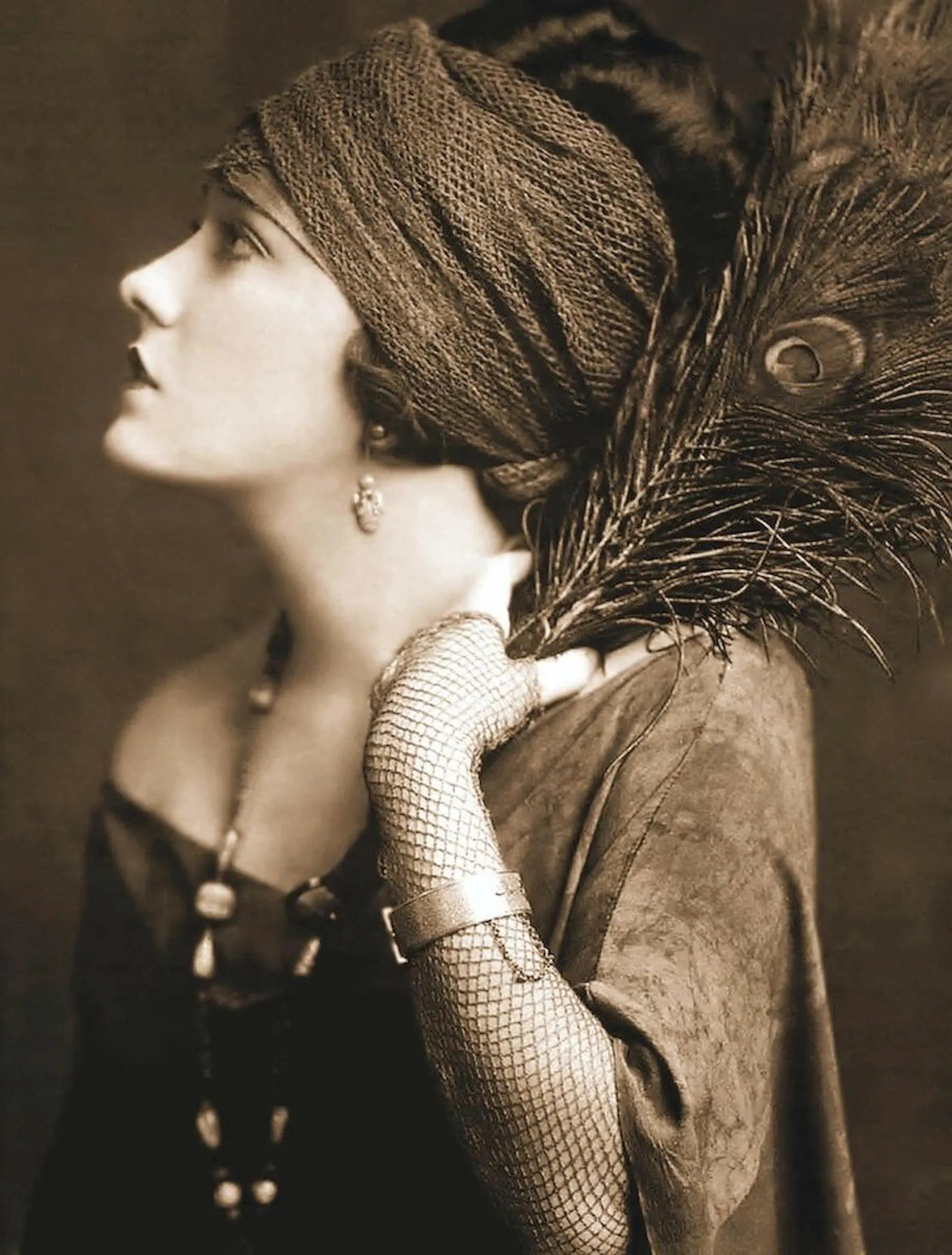 {{ product_title }} Fine Art Print | {{ product_vendor }} Jakero77 Alfred Cheney Johnston - Gloria Swanson Peacock Feather (1924) - 17" x 22" Print Art Print  Jakero77
