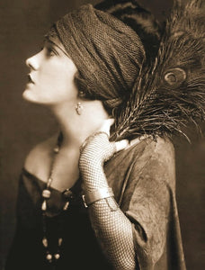 {{ product_title }} Fine Art Print | {{ product_vendor }} Jakero77 Alfred Cheney Johnston - Gloria Swanson Peacock Feather (1924) - 17" x 22" Print Art Print  Jakero77