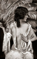 {{ product_title }} Fine Art Print | {{ product_vendor }} Jakero77 Alfred Cheney Johnston - Gloria Swanson Semi Nude Feathers (1920s) - 17"x22" Print Art Print  Jakero77