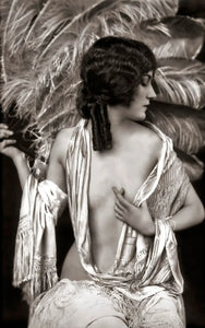 {{ product_title }} Fine Art Print | {{ product_vendor }} Jakero77 Alfred Cheney Johnston - Gloria Swanson Semi Nude Feathers (1920s) - 17"x22" Print Art Print  Jakero77