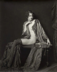 {{ product_title }} Fine Art Print | {{ product_vendor }} Jakero77 Alfred Cheney Johnston - Jean Ackerman Seated Semi Nude (1920s) - 17"x22" Art Print Art Print  Jakero77