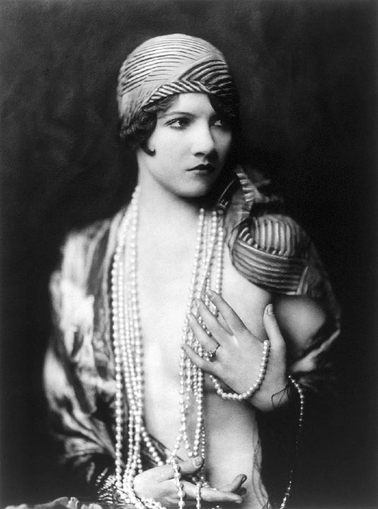 {{ product_title }} Fine Art Print | {{ product_vendor }} Jakero77 Alfred Cheney Johnston - Jean Ackerman Semi Nude in Pearls 1920s - 17"x22" Print Art Print  Jakero77
