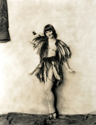 {{ product_title }} Fine Art Print | {{ product_vendor }} Jakero77 Alfred Cheney Johnston - Louise Brooks Feather Dress (1920s) Ziegfeld Follies Girl - 17" x 22" Art Print Art Print  Jakero77