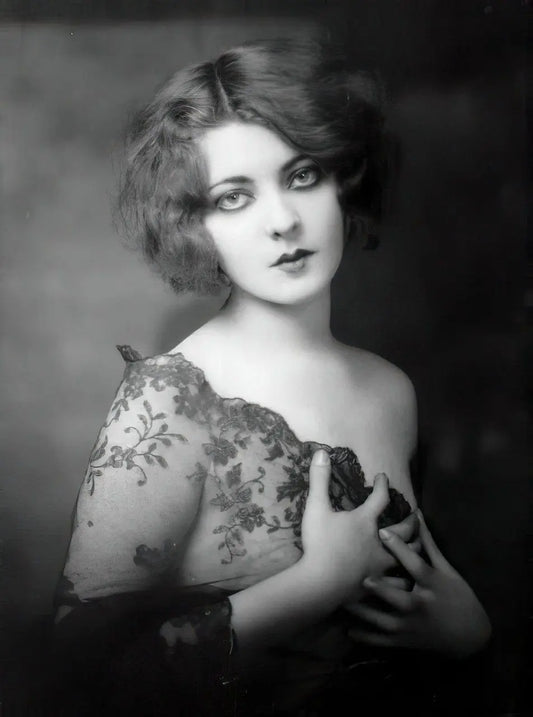 {{ product_title }} Fine Art Print | {{ product_vendor }} Jakero77 Alfred Cheney Johnston - Marion Benda Smokey Eyes Boudoir 1920s - 17" x 22" Print Art Print  Jakero77