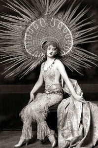 {{ product_title }} Fine Art Print | {{ product_vendor }} Jakero77 Alfred Cheney Johnston - Myrna Darby Peacock Headdress (1920s) - 17" x 22" Print Art Print  Jakero77