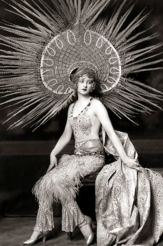 {{ product_title }} Fine Art Print | {{ product_vendor }} Jakero77 Alfred Cheney Johnston - Myrna Darby Peacock Headdress (1920s) - 17" x 22" Print Art Print  Jakero77