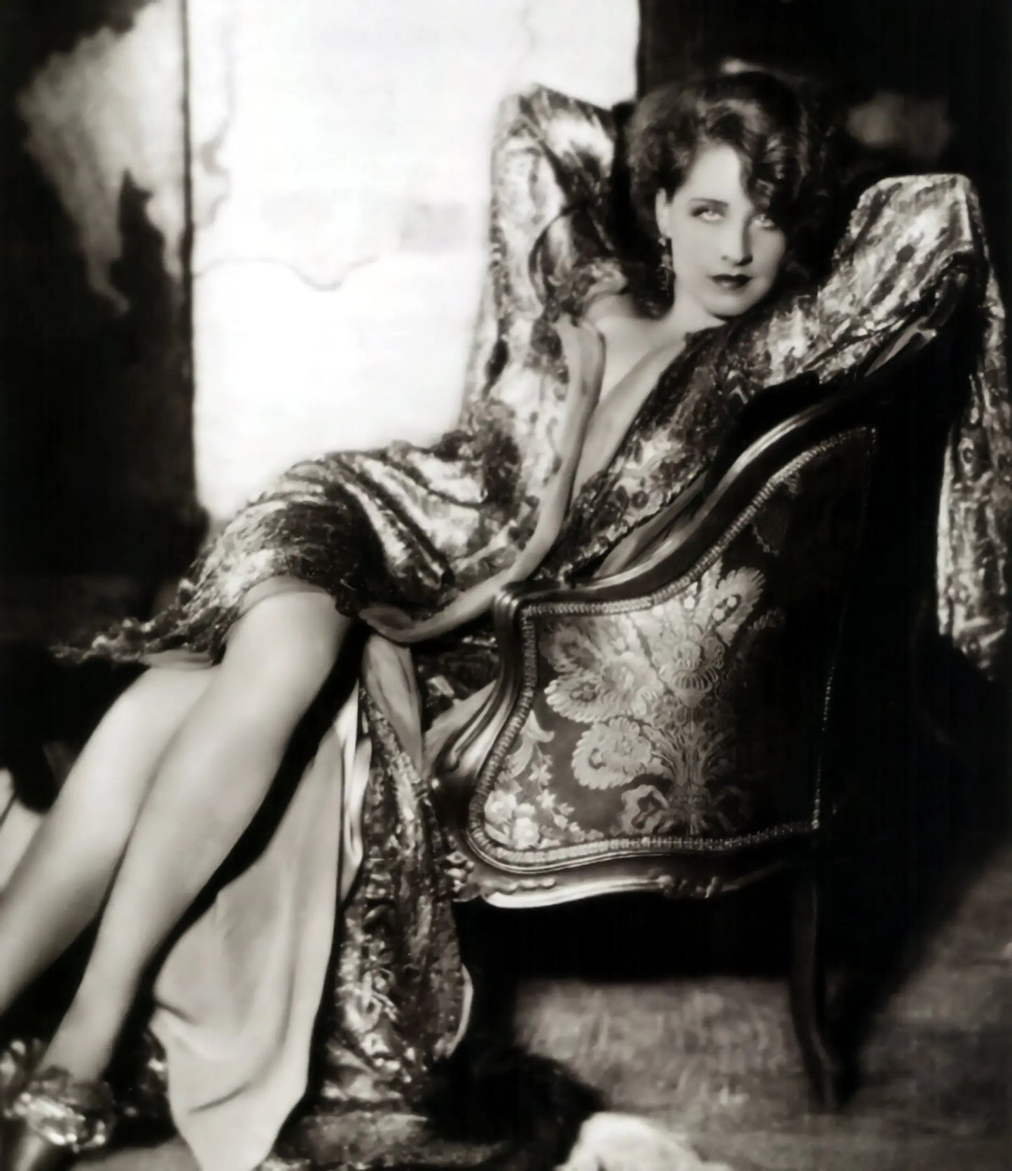 {{ product_title }} Fine Art Print | {{ product_vendor }} Jakero77 Alfred Cheney Johnston - Norma Shearer Semi Nude Luxurious Robe 1920 - 17" x 22" Fine Art Print Art Print  Jakero77