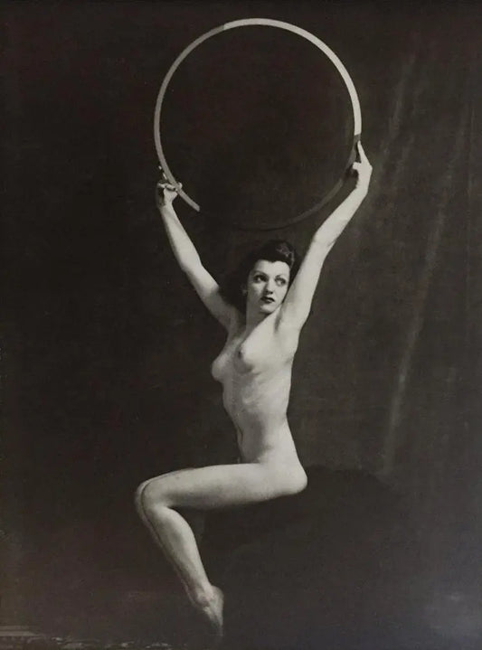 {{ product_title }} Fine Art Print | {{ product_vendor }} Jakero77 Alfred Cheney Johnston - Nude Female Hula Hoop (1930s) - 17" x 22" Fine Art Print Art Print  Jakero77