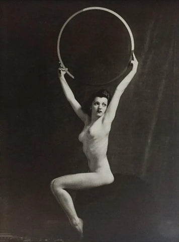 {{ product_title }} Fine Art Print | {{ product_vendor }} Jakero77 Alfred Cheney Johnston - Nude Female Hula Hoop (1930s) - 17" x 22" Fine Art Print Art Print  Jakero77