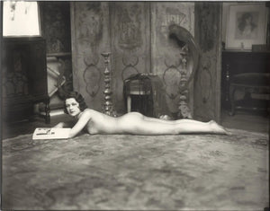 {{ product_title }} Fine Art Print | {{ product_vendor }} Jakero77 Alfred Cheney Johnston - Nude Female Laying on Rug (1920s) - 17" x 22" Art Print Art Print  Jakero77