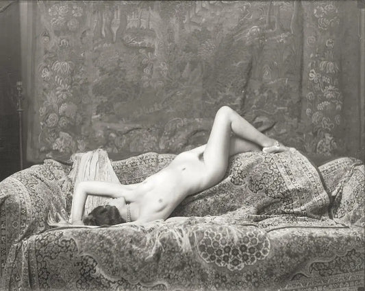 {{ product_title }} Fine Art Print | {{ product_vendor }} Jakero77 Alfred Cheney Johnston - Nude Female on Couch (1920s) - 17" x 22" Fine Art Print Art Print  Jakero77