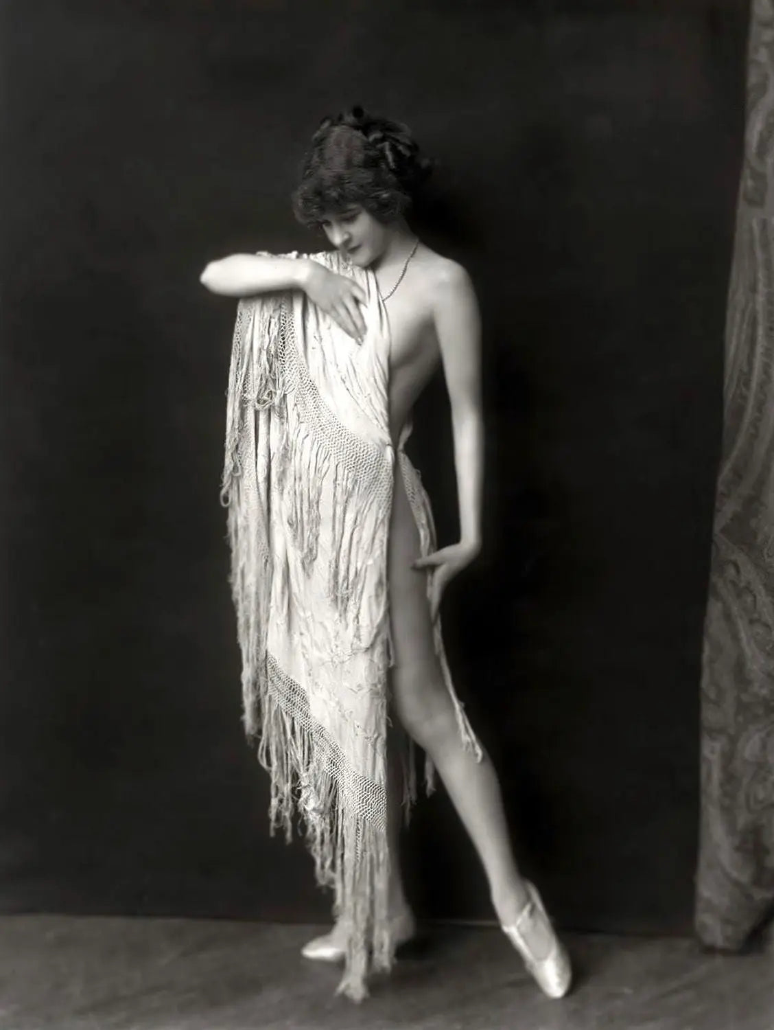 {{ product_title }} Fine Art Print | {{ product_vendor }} Jakero77 Alfred Cheney Johnston - Nude Girl Draped with Sheet 1920s - 17" x 22" Art Print Art Print  Jakero77